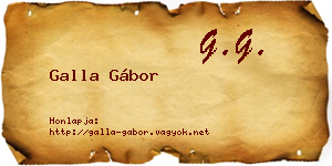 Galla Gábor névjegykártya